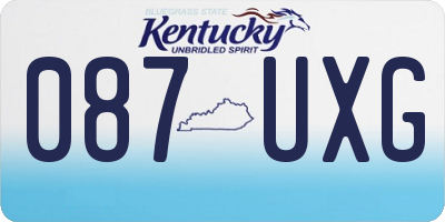 KY license plate 087UXG