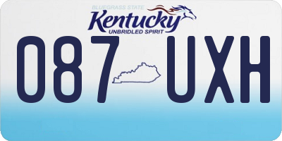 KY license plate 087UXH