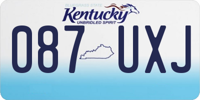 KY license plate 087UXJ