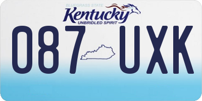 KY license plate 087UXK