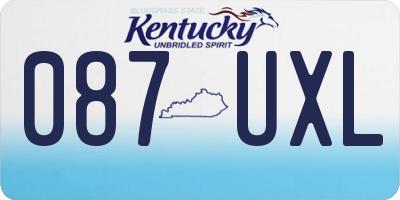 KY license plate 087UXL