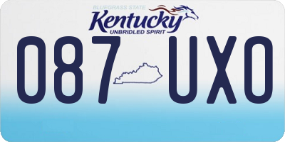 KY license plate 087UXO