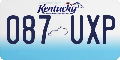 KY license plate 087UXP