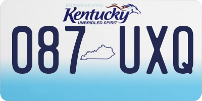 KY license plate 087UXQ