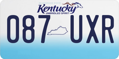 KY license plate 087UXR