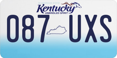 KY license plate 087UXS