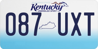 KY license plate 087UXT