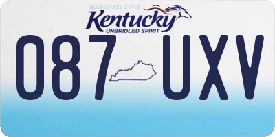 KY license plate 087UXV
