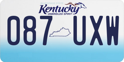 KY license plate 087UXW