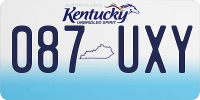 KY license plate 087UXY