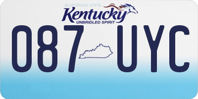 KY license plate 087UYC