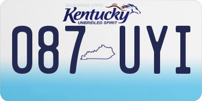 KY license plate 087UYI