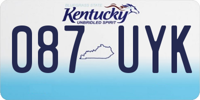 KY license plate 087UYK