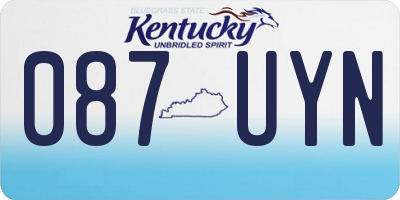 KY license plate 087UYN
