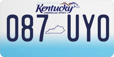 KY license plate 087UYO
