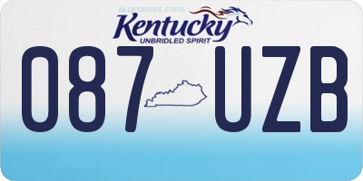 KY license plate 087UZB