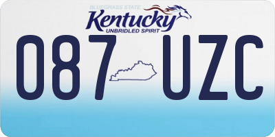 KY license plate 087UZC