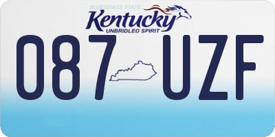 KY license plate 087UZF