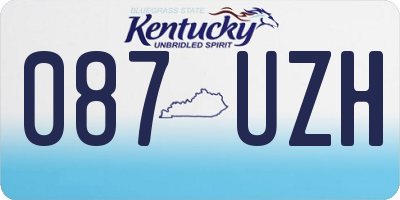 KY license plate 087UZH