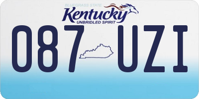 KY license plate 087UZI