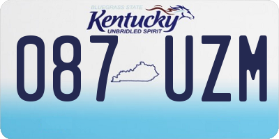 KY license plate 087UZM