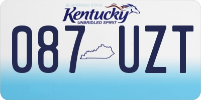 KY license plate 087UZT
