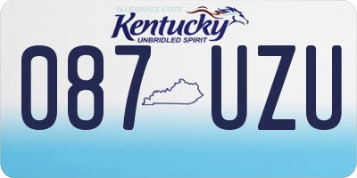 KY license plate 087UZU