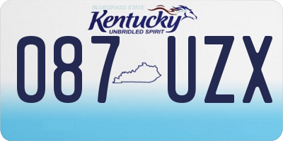 KY license plate 087UZX