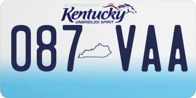 KY license plate 087VAA
