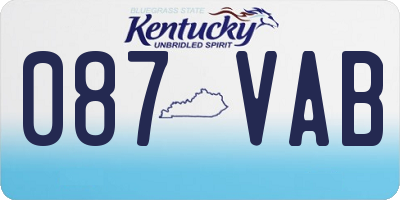 KY license plate 087VAB