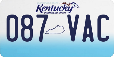 KY license plate 087VAC