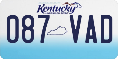 KY license plate 087VAD