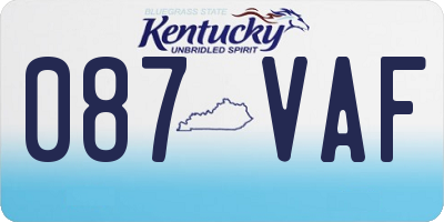 KY license plate 087VAF