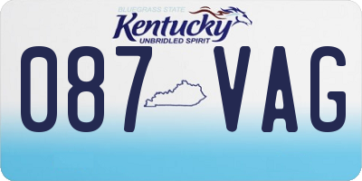 KY license plate 087VAG
