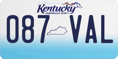 KY license plate 087VAL