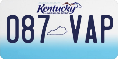 KY license plate 087VAP