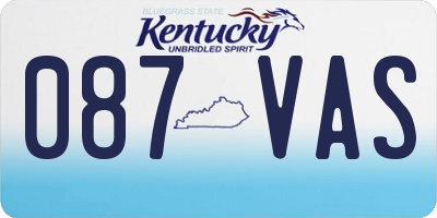 KY license plate 087VAS