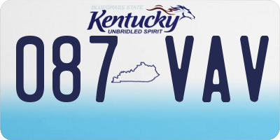 KY license plate 087VAV