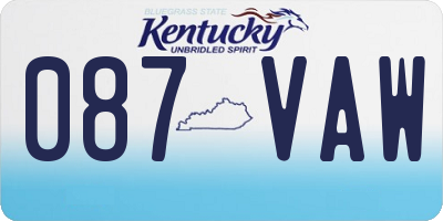 KY license plate 087VAW