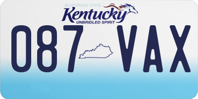 KY license plate 087VAX