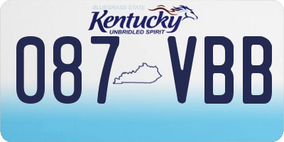 KY license plate 087VBB