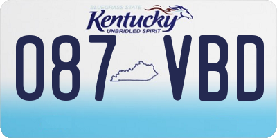 KY license plate 087VBD