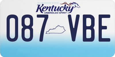 KY license plate 087VBE