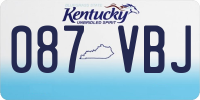 KY license plate 087VBJ