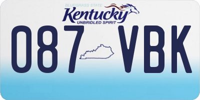 KY license plate 087VBK