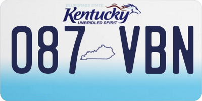 KY license plate 087VBN
