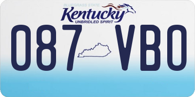 KY license plate 087VBO