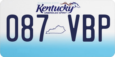 KY license plate 087VBP