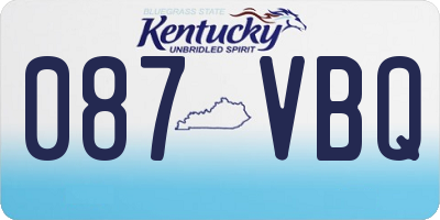 KY license plate 087VBQ