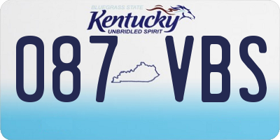 KY license plate 087VBS